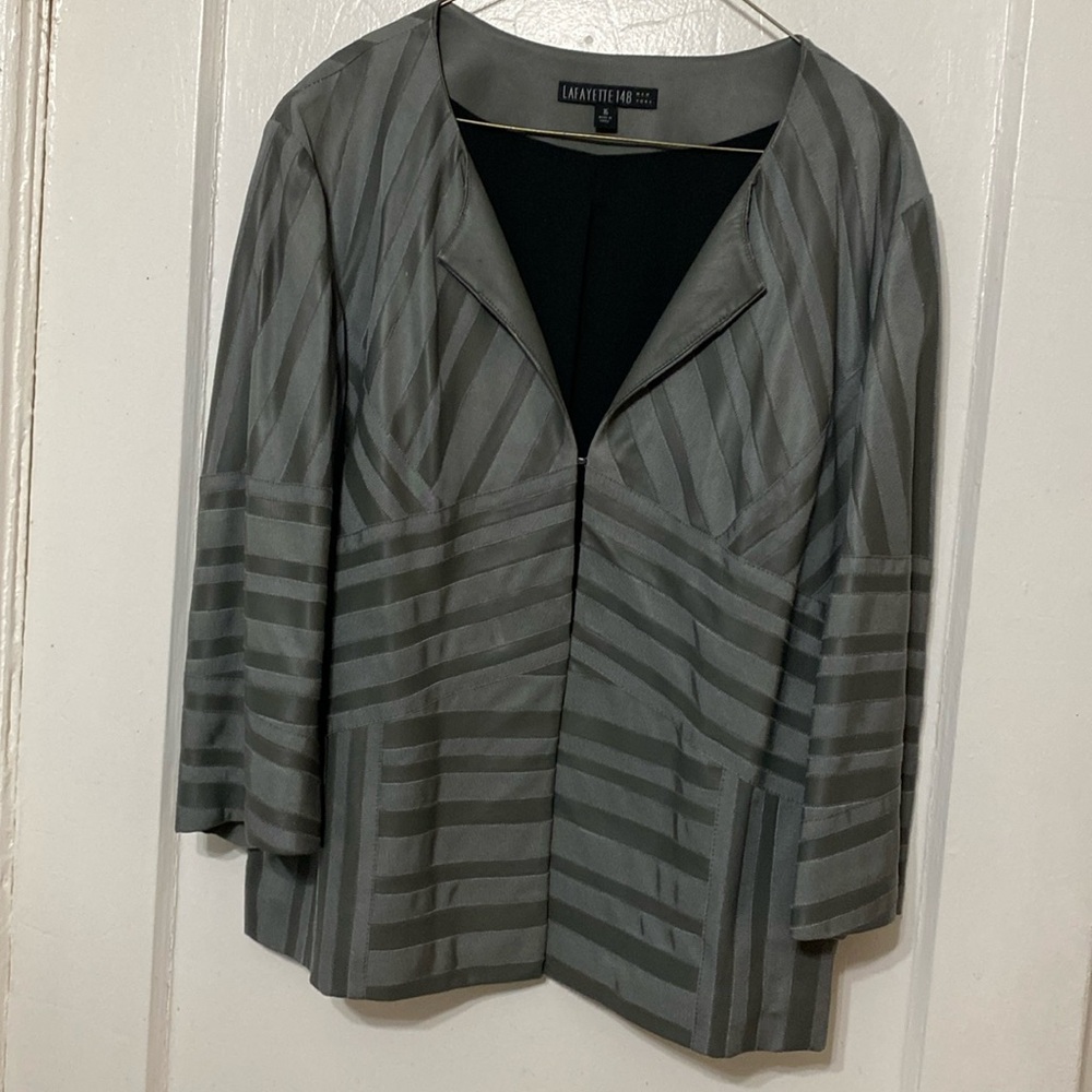Lafayette 148 New York Charcoal Striped Blazer